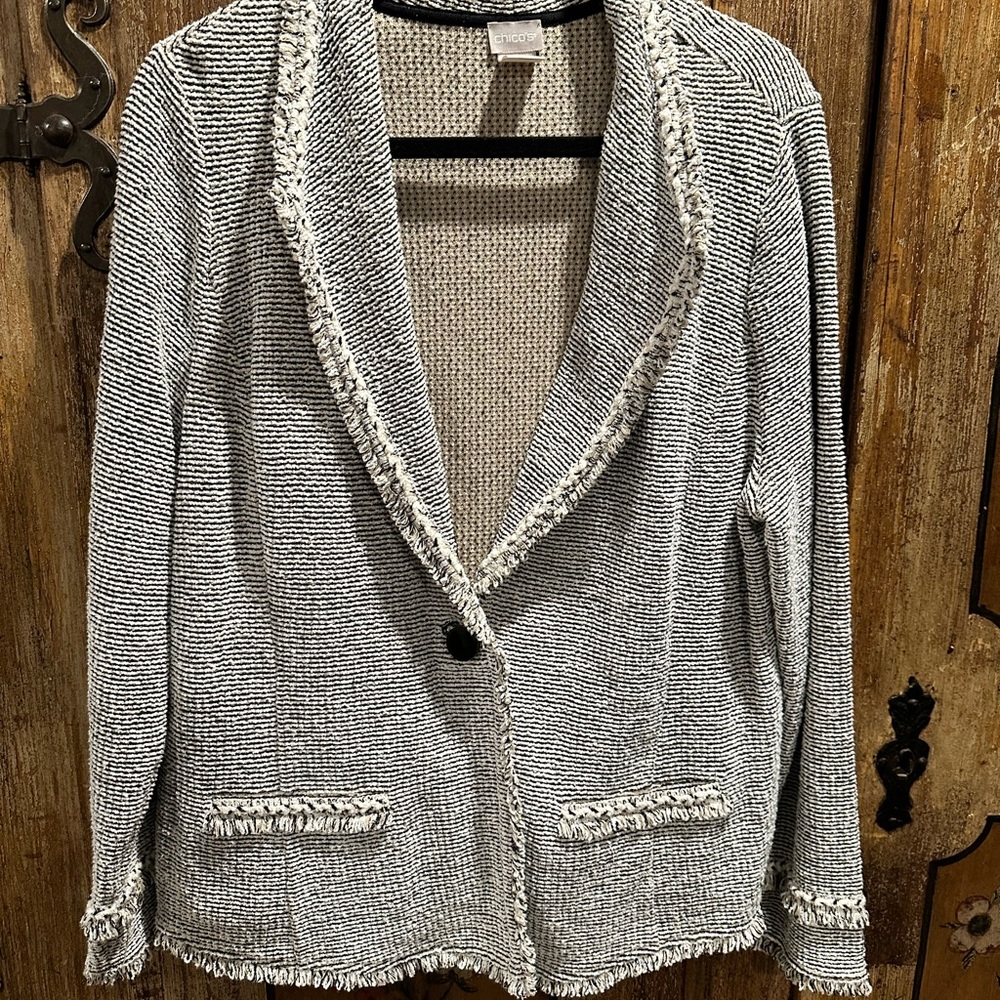 Chicos Black and White Blazer